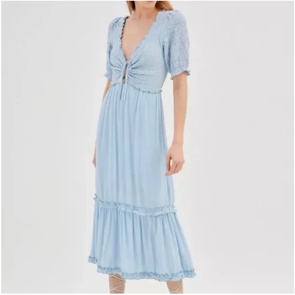 Urban Outfitters Dresses & Skirts - Urban Outfitters light blue Picnic Time Midi Dress size XS